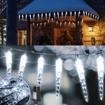 Fiqops LED rampouchy rampouchy pohádkové světla zahradníImitaceace slavnostní venkovní 40 LED studená bílá