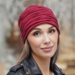 Dámská bavlněná čepice W-0044/C144 červená – Sleviste.cz