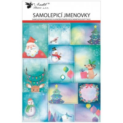 Anděl Samolepicí jmenovky na dárky - kreslené - 2 x 12 ks - 10708 – Zboží Dáma