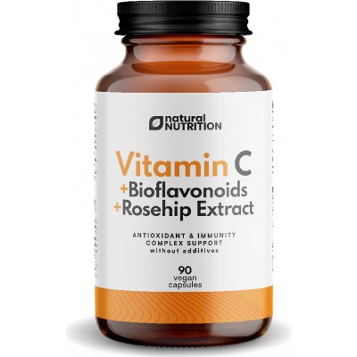 Natural Nutrition Vitamin C + Bioflavonoids + Rosehip extract 90 kapslí – Hledejceny.cz