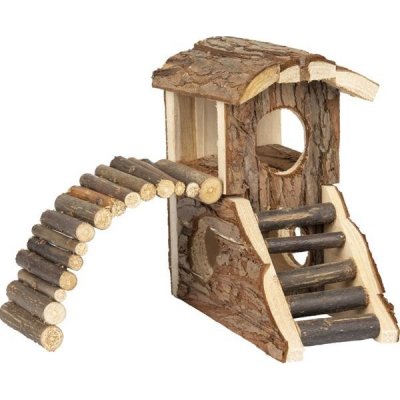 Flamingo NV Domek dřevo přírodní House Marty 19 x 16,5 x 16,5 cm – Zboží Mobilmania