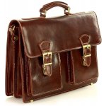 Mazzini business aktovka ručně vyrobená z pravé kůže Stefano hnědá – Hledejceny.cz