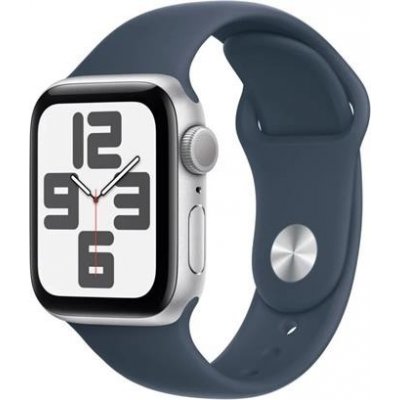 Apple Watch SE (2023) GPS 40mm sportovní silikonový řemínek bouřkově modrý M/L - MRE23QC/A