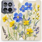 Mobiwear Motorola Edge 60 Fusion VP41S Modré a žluté kvítky – Zboží Živě