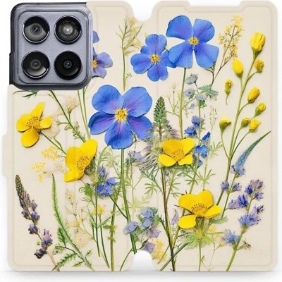 Mobiwear Motorola Edge 60 Fusion VP41S Modré a žluté kvítky – Zboží Živě