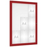 PROCITY Venkovní elegantní vitrína Tradition, 9 x A4, červená – Zboží Živě