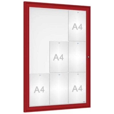 PROCITY Venkovní elegantní vitrína Tradition, 9 x A4, červená – Zboží Živě