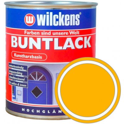 WILCKENS Syntetická vrchní barva v lesku BUNTLACK HOCHGLAENZEND 750 ml RAL 1021 - žlutá hořčičná – Zbozi.Blesk.cz