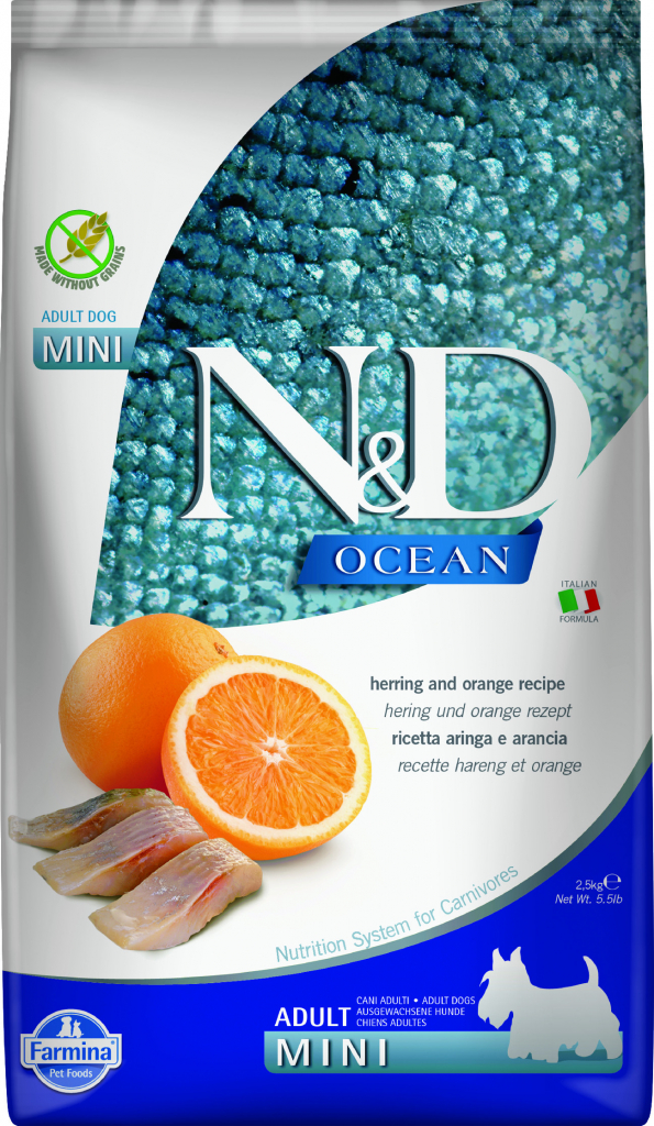 N&D Ocean Dog Adult Mini Grain Free Herring & Orange 7,5 kg