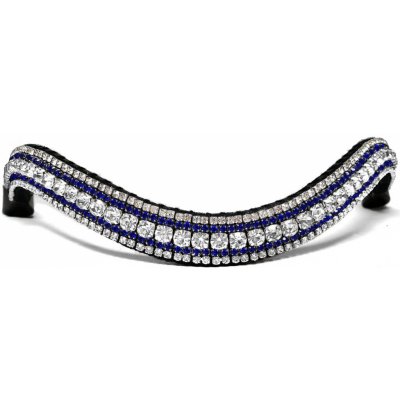 Blingyourhorse Třpytivá čelenka na uzdečku BLUE & CRYSTAL Černá – Zboží Dáma