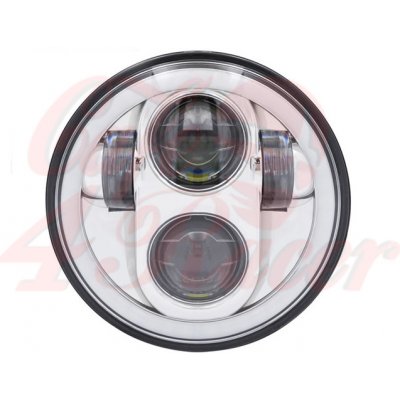 5-3/4 5,75" Harley Hlavní LED světelná vložka chromovaný RGB kroužek – Zboží Mobilmania