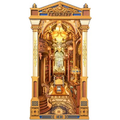 RoboTime 3D skládačka Zarážka na knihy Miniatura domečku Knihovna divů – Zboží Dáma