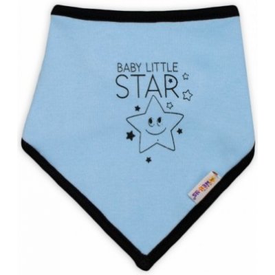 Baby Nellys Dětský bavlněný šátek na krk Baby Little Star modrý – Zboží Mobilmania