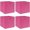 Úložný box zahrada-XL Úložné boxy 4 ks růžové 32 x 32 x 32 cm textil