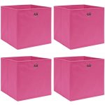 zahrada-XL Úložné boxy 4 ks růžové 32 x 32 x 32 cm textil