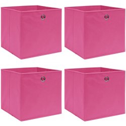 zahrada-XL Úložné boxy 4 ks růžové 32 x 32 x 32 cm textil