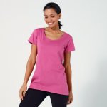 Blancheporte Jednobarevné tričko s krátkými rukávy z bio bavlny eco friendly růžové dřevo – Hledejceny.cz