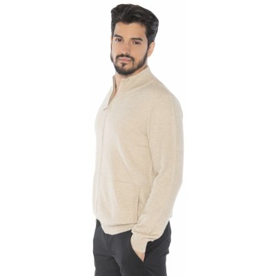 Kašmírový svetr Mark s kapsami béžová – Zboží Mobilmania