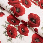 Bavlněná látka/plátno Sandra SA-632 Vlčí máky na bílém - šířka 160 cm – Hledejceny.cz