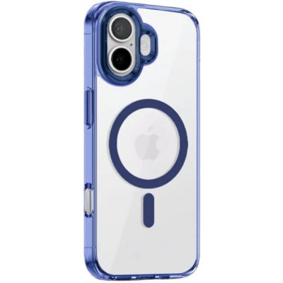 AppleKing transparentní kryt s barevným rámečkem a MagSafe pro iPhone 17 - tmavě modrý – Zboží Mobilmania