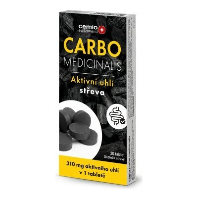 Cemio Carbo aktivní uhlí 20 tabliet – Hledejceny.cz