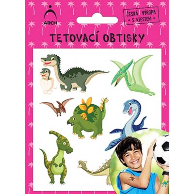 Arch Tetovací obtisky s atestem pro děti Dinosauři dinosaurus s malým ve vajíčku – Hledejceny.cz