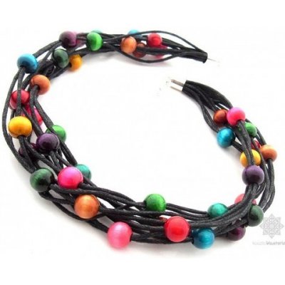 Kouzlo bižuterie dřevěné korále Divoženka barevné S1205 – Zboží Dáma