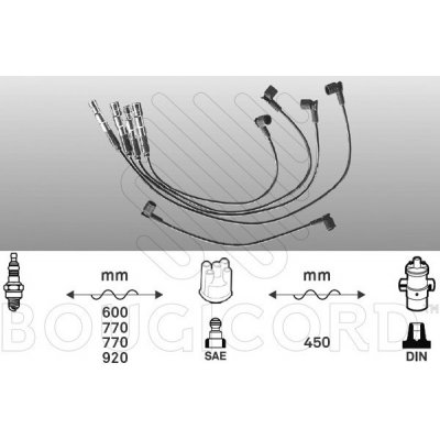 Zapalovací kabely MERCEDES-BENZ 190 W201 E 2.0 83kW – Zboží Mobilmania
