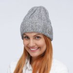 Krumlovanka dámská pletená čepice beanie s lurexem béžová – Zboží Mobilmania
