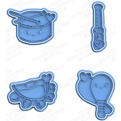 Sada vykrajovátek - Kawaii hudební nástroje Velikost: 12-14 cm – Hledejceny.cz