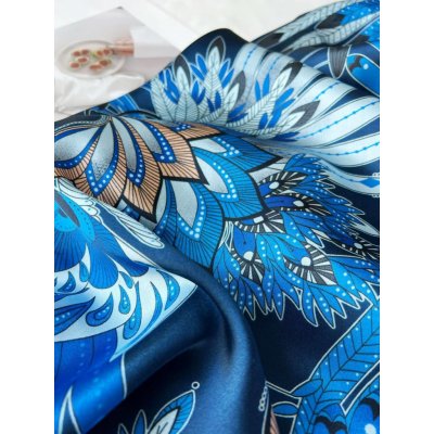 hedvábný šátek Modrá mandala – Zboží Dáma