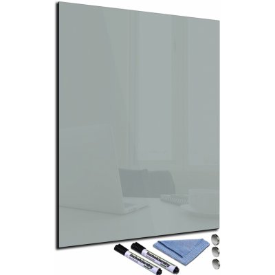 Glasdekor Magnetická skleněná tabule 60 x 40 cm hliníková šedá