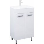 Eve Skříňka pod umyvadlo se 2 dvířky, bílá s vysokým leskem, 50 cm – Zboží Dáma