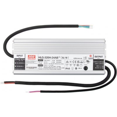 MCLED Napájecí zdroj LED Mean Well HLG-320H-24B, 320W, DC24V/13,34A, IP67, kovové provedení, řízení 1-10V a PWM ML-732.220.58.1 – Sleviste.cz