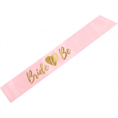 PartyDeco Šerpa Bride To Be růžová - zlaté písmo – Zboží Dáma