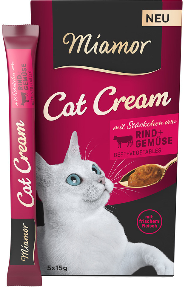 Miamor Cat Cream hovězí zelenina 5 x 15 g
