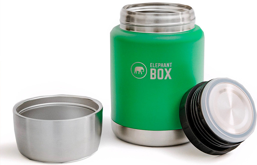 Elephant Box Nerezová termoska na jídlo 450 ml Barva: Zelená