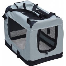 Wiltec Skládací přepravní box Fudajo pro domácí zvířata s rukojetí pro přenášení a lehací dekou M 60 x 42 x 44 cm