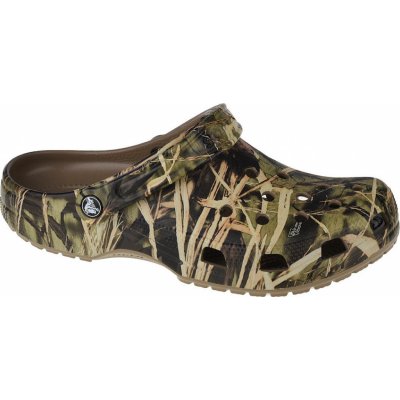 Crocs VZOROVANÉ NAZOUVÁKY CLASSIC REALTREE V2 12132260 hnědé