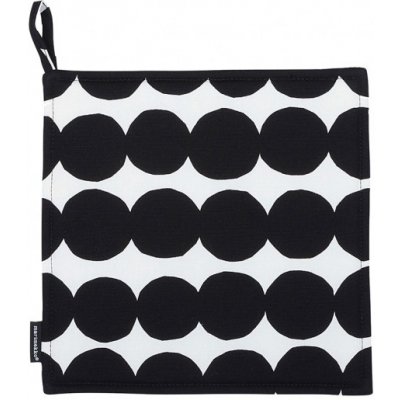 Marimekko Čtvercová chňapka Räsymatto, černo-bílá