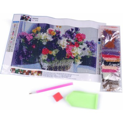 Prima-obchod Diamantové malování 20 x 30 cm barva 7 kytice – Hledejceny.cz