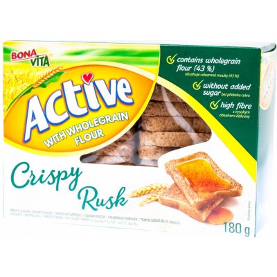 Bonavita Active Crispy Rusk suchary s celozrnnou moukou 180 g – Sleviste.cz