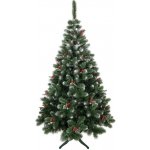 Prehozynapostel Umělý vánoční stromek jedle s červenou jeřabinou a šiškami 180 cm