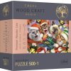 Puzzle TREFL Wood Craft Origin Vánoční kočky 501 dílků