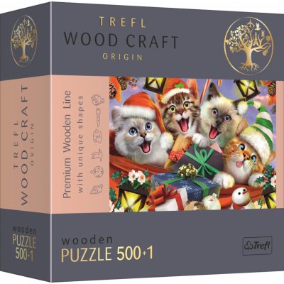 TREFL Wood Craft Origin Vánoční kočky 501 dílků