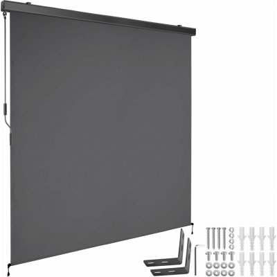 tectake 406145 svislá markýza eloise se 2 nástěnnými držáky - 180 x 250 cm,tmavě šedá – Zboží Mobilmania