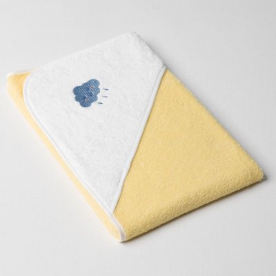 Veba LOTA osuška s kapucí žluto/bílá s výšivkou Mráček bílá lemovka 75x75 cm – Hledejceny.cz