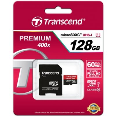 Transcend microSDXC 128 GB UHS-I TS128GUSDU1 – Zboží Mobilmania