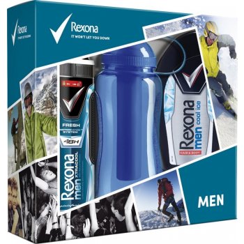 Rexona Cool Ice sprchový gel 250 ml + Xtra Cool deospray 150 ml + sportovní láhev 500 ml dárková sada