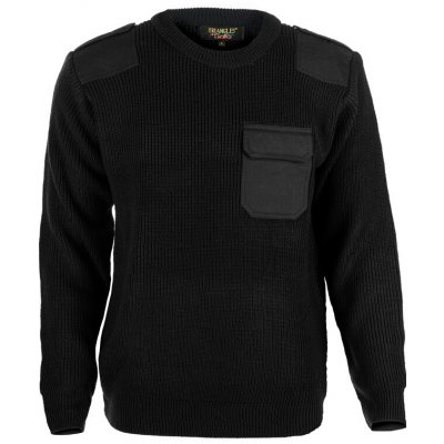 Svetr pletený ke krku s aplikacemi Z0060 černá – Zboží Dáma